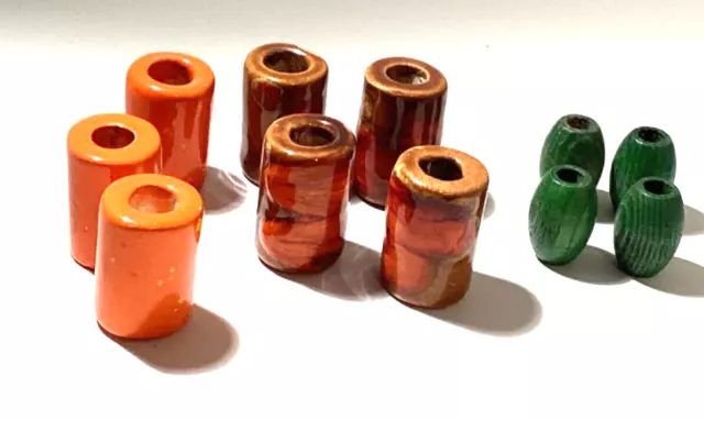 Groovy Macrame Beads Vintage ,Tubes,ceramic w/ 4 wooden