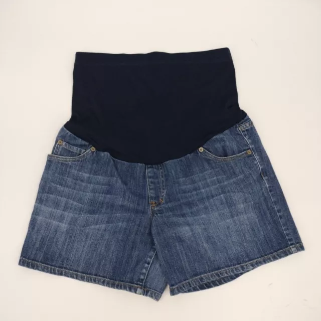 Liz Lange Maternity Denim Jeans Shorts Five Pockets Women's Size Large Elastic.