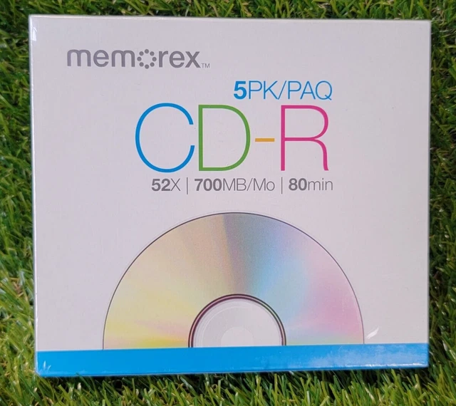 Memorex 5 Pack CD-R 52x 700MB/Mo 80 Min - NEW Sealed