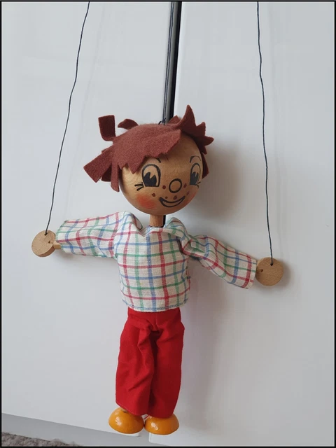 Marionnette Ancienne Pelham - Pirate, Vintage, Fabrication UK, Fils