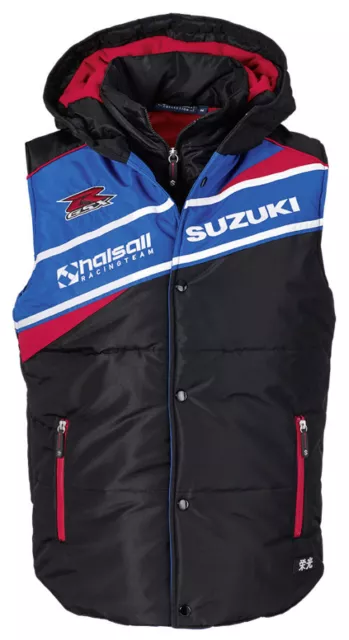 SUZUKI Original BSB Team Steppweste, Schwarz-Blau/Rot, XL / 54