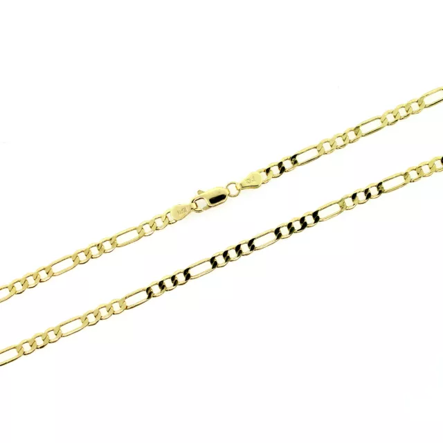 Véritable collier chaîne Figaro or jaune 10K 2,5 mm 16" 18" 20" 22" 24" 26" 3