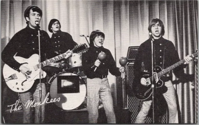 Vintage 1960s THE MONKEES Postcard "Pre-Fab Four" Davy Jones Mickey Dolenz