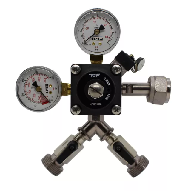 Réducteur de pression 2 lignes CO2 pour bière tireuse a bière 3bar