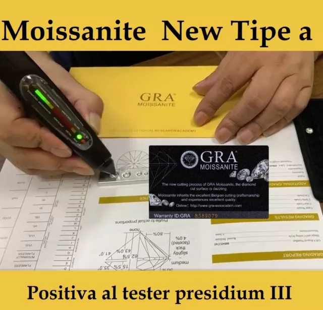 Moissanite III generazione ct 1.00 D Colore VVS1  Supera test presidium III