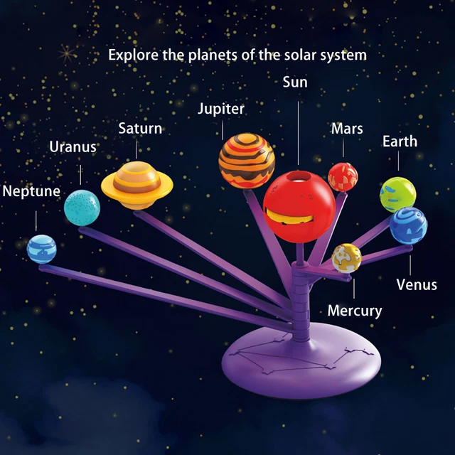SOLAR SYSTEM PLANETARIUM DIY Science Kit Planet Model Stem Toys Gift ...