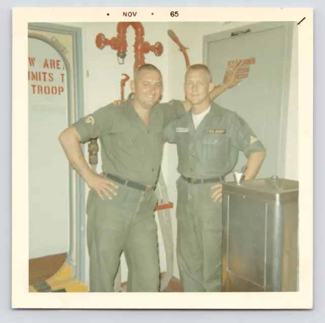 1965 Vietnam War US Army GI Close Buds On Ship by Chaplains Room Vintage Photo