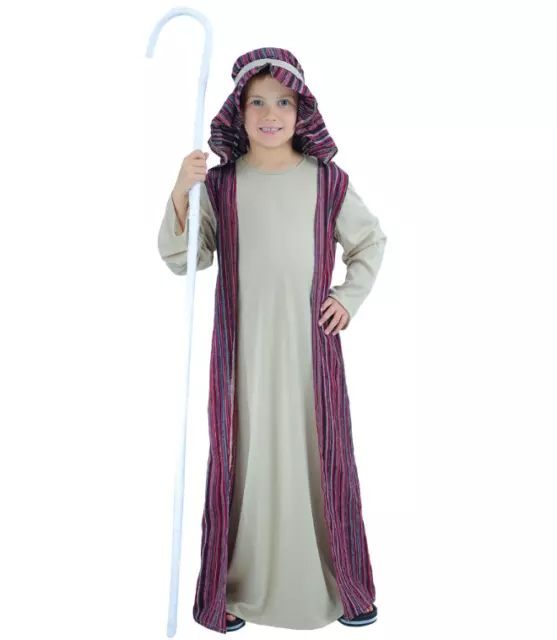 Boys Shepherd Costume Christmas Kids Joseph Nativity Fancy Dress Outfit