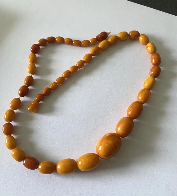 Collier Perles Ambre Naturel 18,3 G – Occasion, Bijou Antique Et Unique