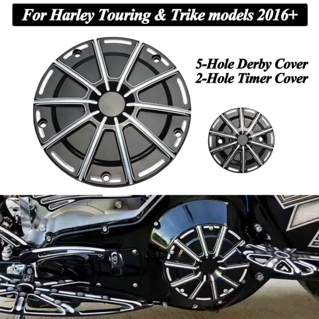 5-Hole Derby & 2-hole Timer Timing Cover For Harley Touring,Trike 2016-later