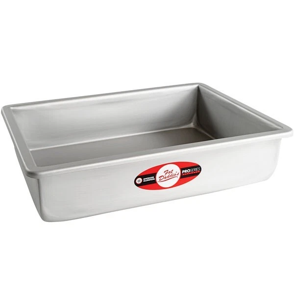 Fat Daddio's 9" x 13" x 3" Rectangular Aluminum Straight Sided Cake Pan - 4ct