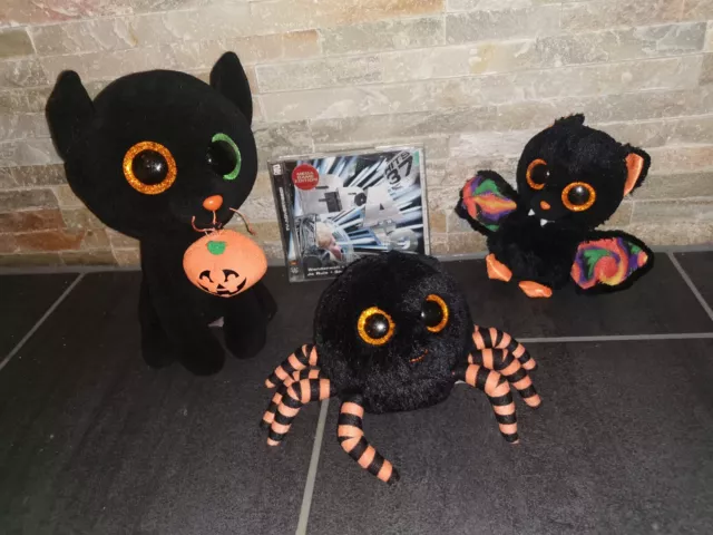 3 x Glubschi Halloween Katze Spinne Fledermaus