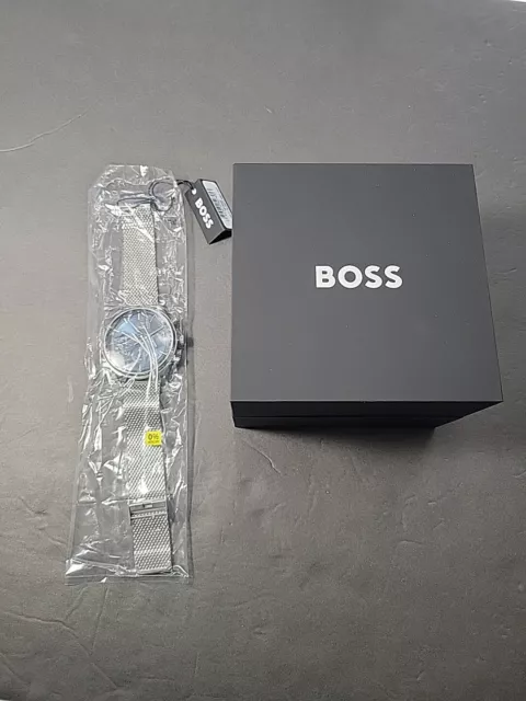 Hugo Boss Men's Gregor Quartz Chronograph Silver-Tone Stainless Steel Watch NWT