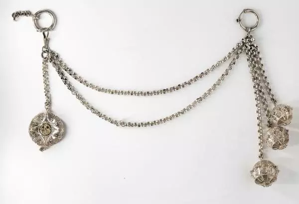 Catena tradizionale argento 800 per dirndel sfere Maria da appendere gioielli