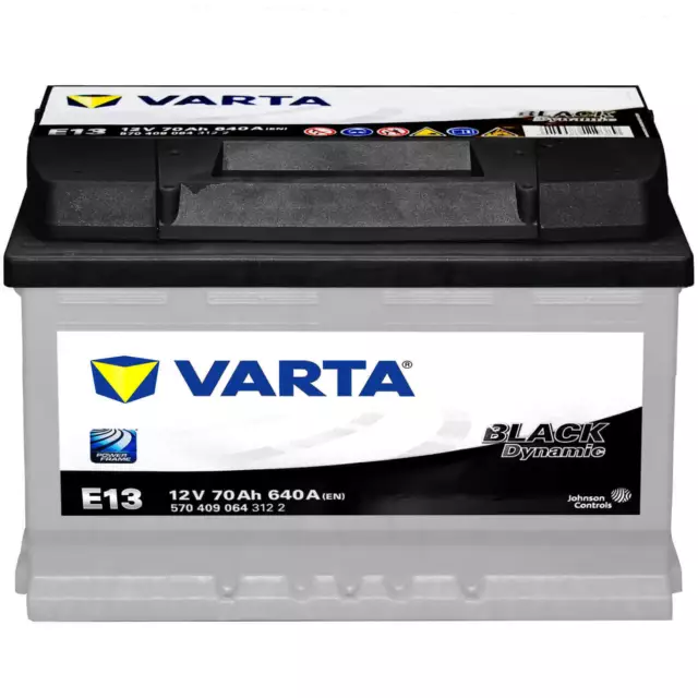 Autobatterie 12V 70Ah 640A Varta E13 Black Dynamic Starterbatterie 5704090643122