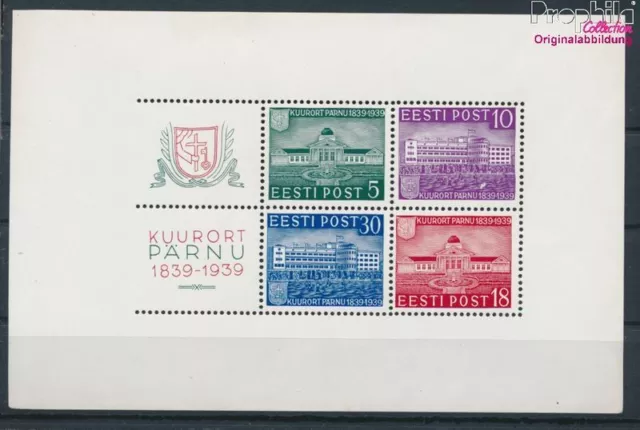 Briefmarken Estland 1939 Mi Block4 postfrisch (10194093