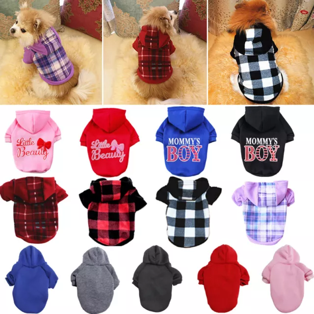 Pet Fleece Hoodie Clothes Puppy Dog Jumper Sweater Coat Small Chihuahua Cat ‖