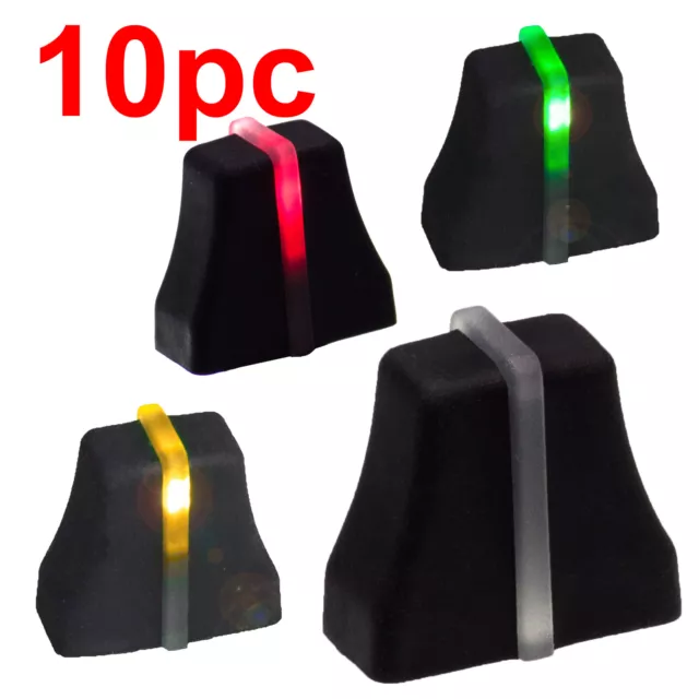 10x Leuchtet FADERKNOPF schwarz 6x2mm soft touch >Fader mit LED Schiebepoti Poti