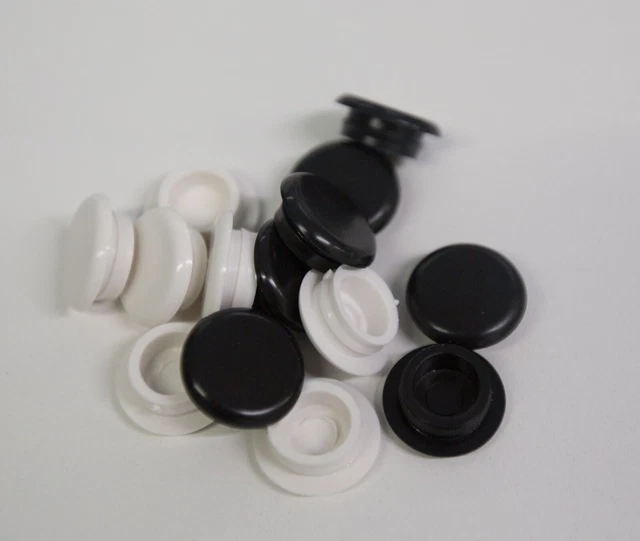 Tappo Copriforo Rotondo In Plastica (PVC), Coperchio Di Chiusura Morbido In Gomma, Per Fori Su Lamiera, Salvadanai Ecc - 8 - Nero - 25 Pezzi - Plastic Hardware Store - Foto 8