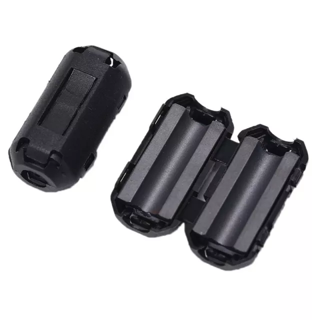 2pcs Black 5mm Clip-on Noise Ferrite Core Ring Bead Filter RFI EMI Cable Clip:da