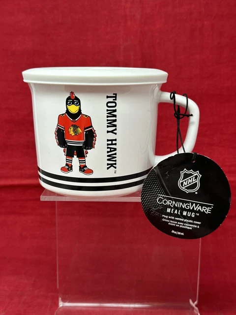 NEW NHL Chicago Blackhawks CorningWare Meal Soup 20 oz Mug Tommy Hawk Vented