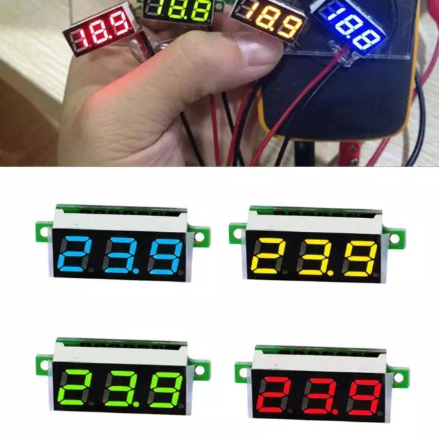 0.28" 2.5V-30V Mini Digital Voltmeter Voltage Tester Red/Blue/Green/Yellow B4E2