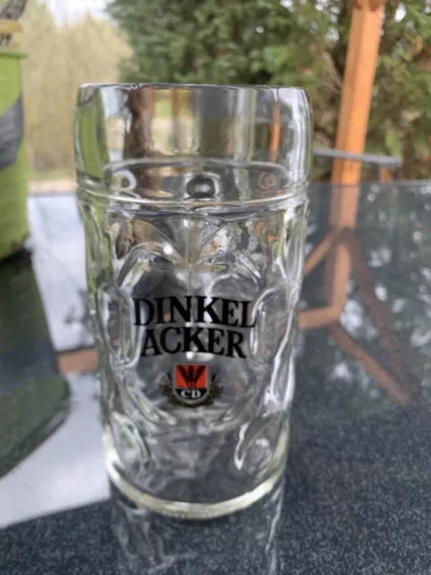 1x Maßkrug 1 L  Bierkrug Glas Bierglas Glaskrug Maß Bier Dinkelacker Krug Humpen