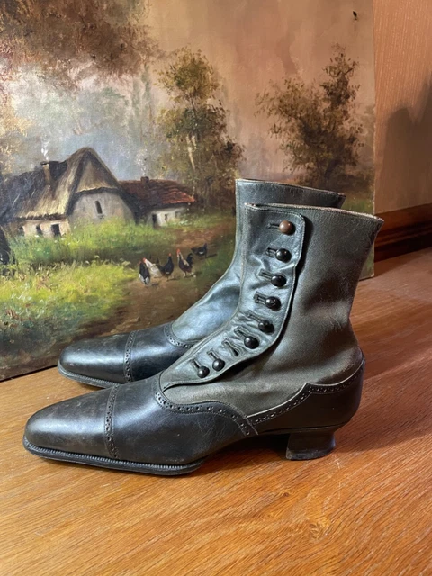 SUPERBES BOTTINES A Boutons Anciennes 1900 Chaussures Collection