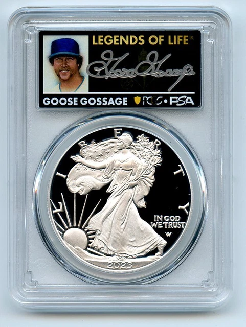 2023 W $1 Proof Silver Eagle PCGS PR70DCAM FS Legends of Life Goose Gossage
