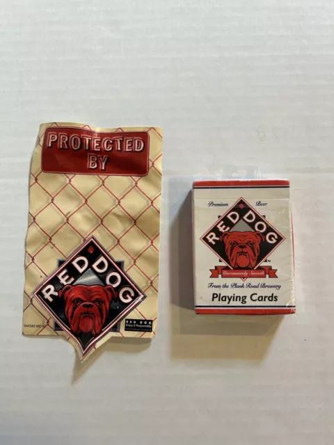 Vintage RED DOG Premium Beer Hoyle Playing Cards Bulldog Brewery Advertising