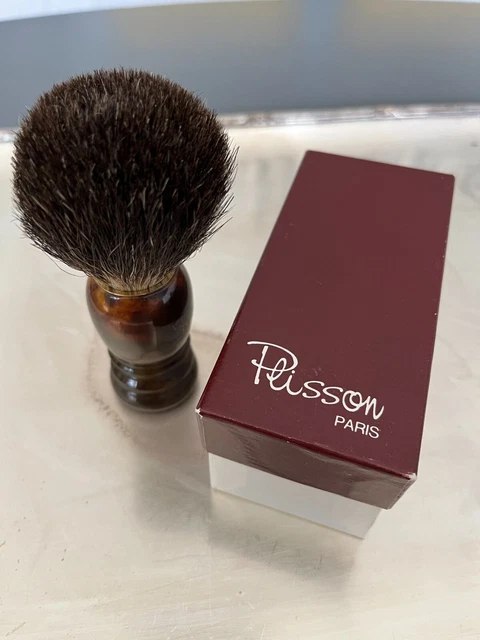 Superbe Blaireau de Rasage Manche Bois plisson paris
