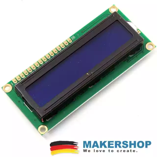 LCD 1602 Blau Display HD44780 I2C Anzeige Bildschirm 16x2 Arduino Raspberry Pi