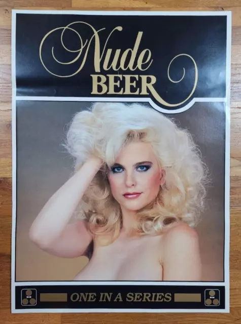 Vintage Nude Beer Poster.  17-1/2" x 24" One In A Series.  Free Shipping