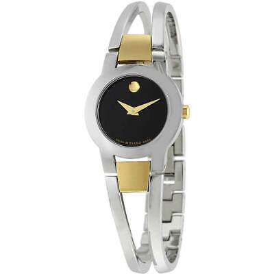 Movado Women's Amorosa Watch Black Dial Stainless Steel Bracelet 0606893