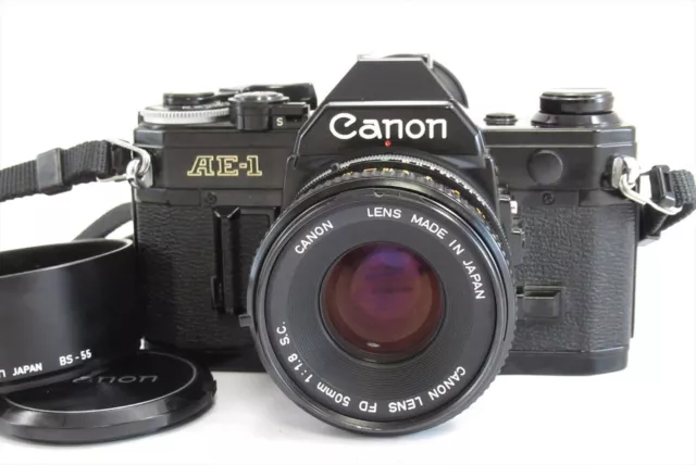 【EXC++++】Cámara de película Canon AE-1 SLR negra con correa de lente FD 50... 2