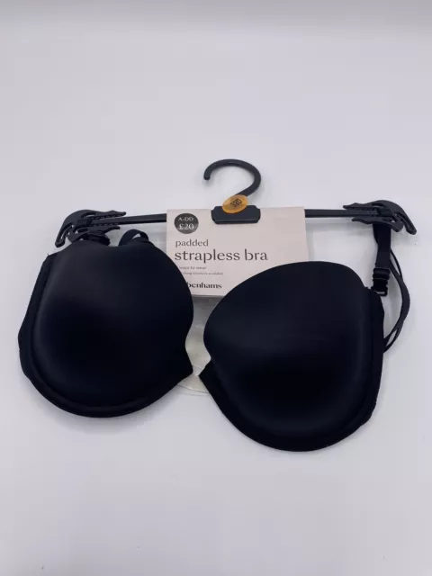 DEBENHAMS FORTITUDE STRAPLESS Bra Black 32D BNWT RRP £20 £7.45