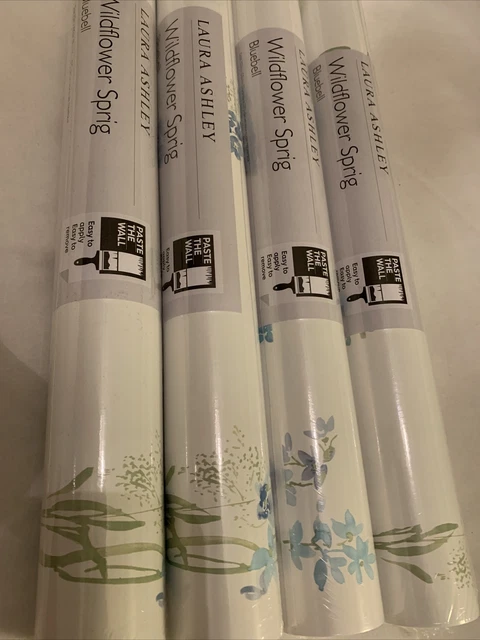 Laura Ashley wildflower sprig bluebell  Wallpaper  X 4Rolls Same Batch NumberNew
