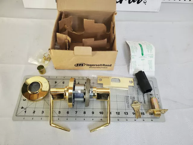 Schlage AL50PD SAT 605 C123 AL Series Bright Brass Entrance Office Door Lockset