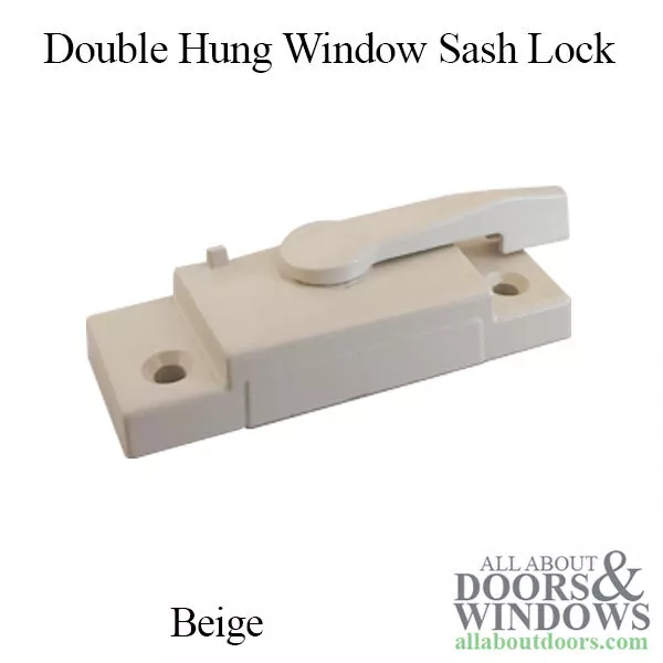 Double or Single Hung Window Sash Lock, 2-1/16" Screw Hole Spacing - Beige