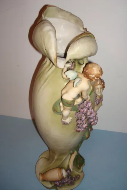 Rare Imperial Amphora Bohemia Austria Turn Porcelain Figural Vase Cherub Woman