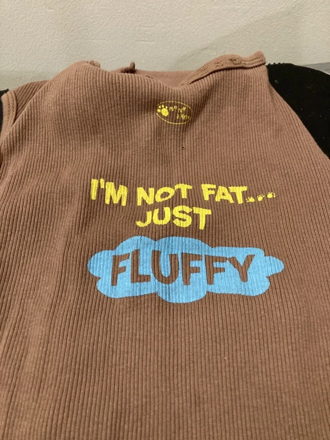 Dog Shirt Summer Vest Not Fat, Just Fluffy Costume Apparel TShirt for Pet