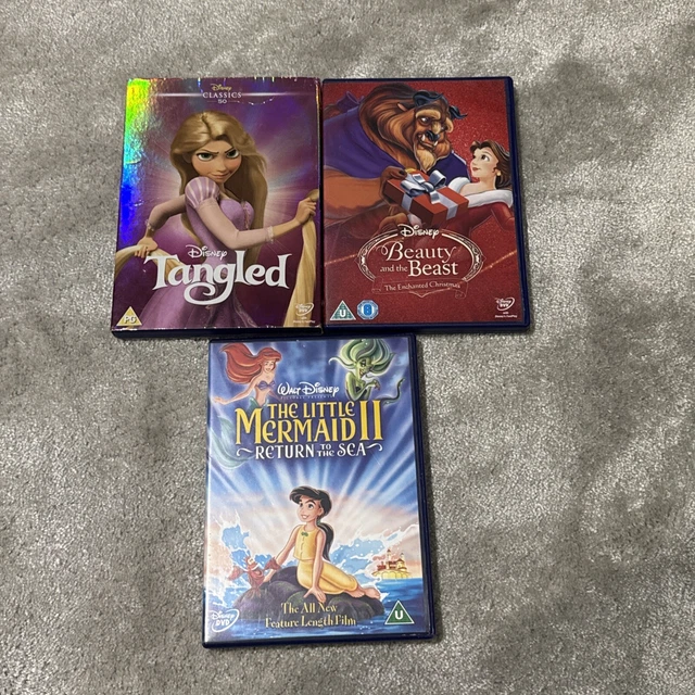 DVD BUNDLE TANGLED beauty and the beast the little mermaid two £5.92