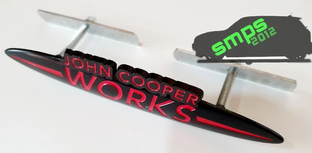 MINI R56 JCW Custom John Cooper Works Badge Black & Red 134mm x 25mm ...