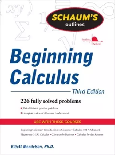 Elliott Mendelson Schaum's Outline of Beginning Calculus, Third Edition (Poche)