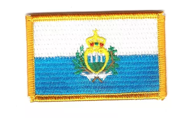 Toppe Toppa PATCH SAN MARINO 7x4,5cm Bandiera banderina ricamata termoadesivo