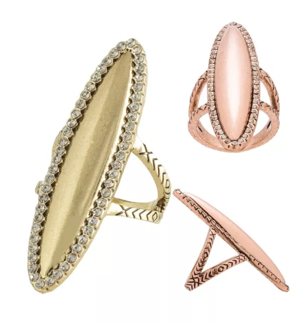 New House Of Harlow 1960 Nicole Richie Vintage Rose Gold Geodesic Cocktail Rings