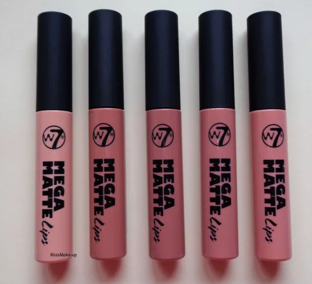 W7 Mega Matte Nackte Lippen Flüssiger Lippenstift Nackttöne 4 Einzeltöne