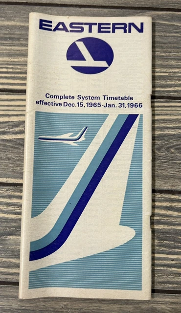 Vintage Dec 15 1965 - Jan 31 1966 Eastern Air Lines Timetable Schedule Booklet