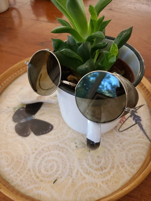 Antique Smokey Black Lense Willson Sunglasses Goggles Vtg 1900's Safety Glasses