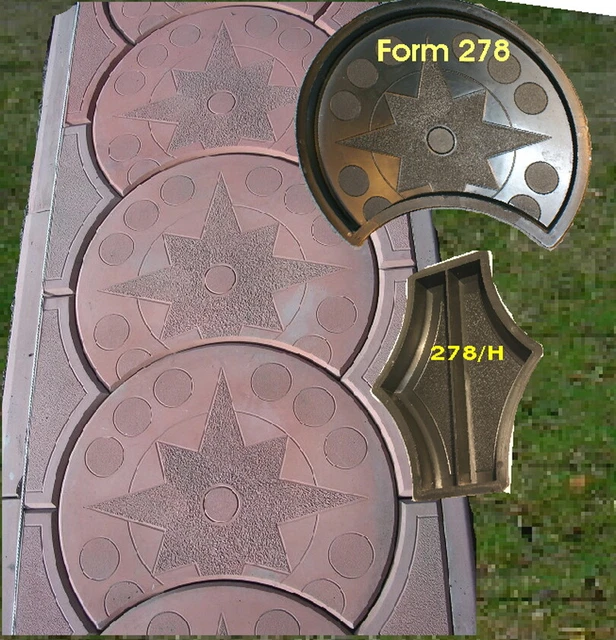 3 moldes de fundición de plástico para aceras (juego 278+ H)